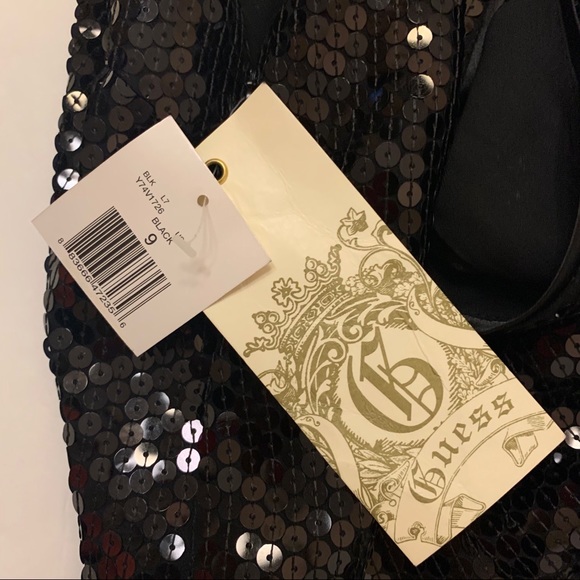 Guess Black Sequin Open Back Mini Dress NWT - Picture 6 of 10